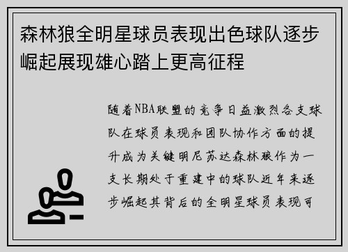 森林狼全明星球员表现出色球队逐步崛起展现雄心踏上更高征程